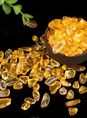 黄水晶碎石香炉灰专用沙聚宝盆摆件招财树黄水晶原石裸供曼扎宝石