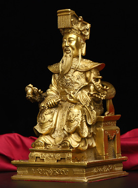 铜玉帝王母铜像摆件纯铜天尊玉皇大帝西王母铜像家用供养大号佛像