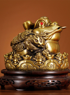 纯铜金蟾蜍摆件摆件铜金蟾铜元宝金蟾铜金蝉三足金蟾蜍铜元宝金蟾