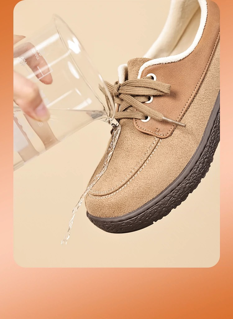 Pansy盼喜日本女鞋保暖软底加绒乐福鞋一脚蹬平底舒适棉鞋冬4185