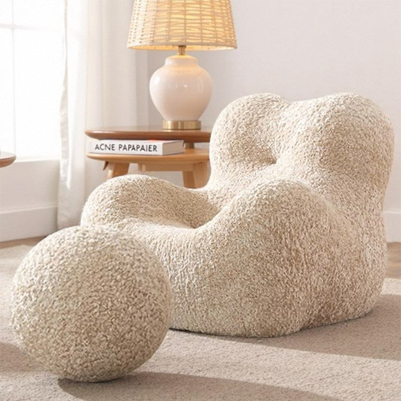 妈妈的怀抱单人沙发客厅全拆洗布艺奶油风厂价直销网红懒人休闲椅