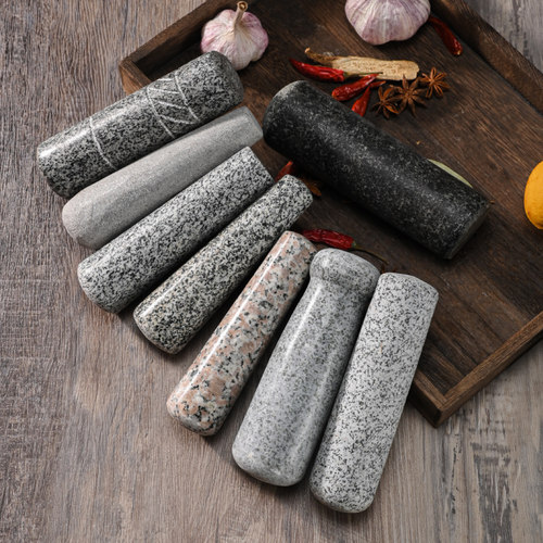 捣蒜器把手研磨棒捣药杵石臼把手蒜臼子家用研磨棒捣药杵剥蒜器 - 图0