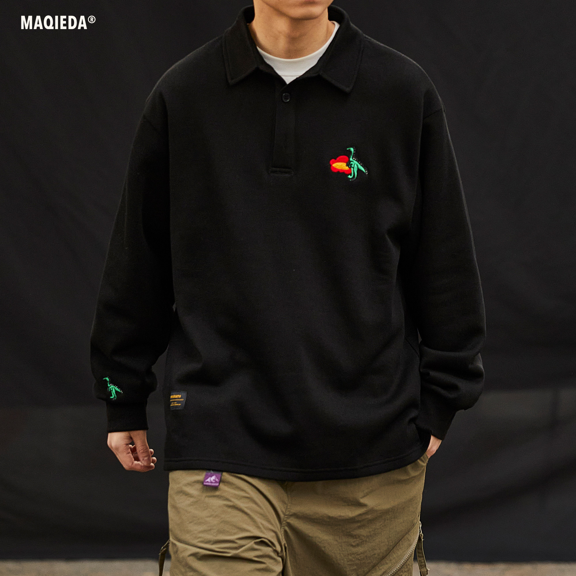 马切达春季男生休闲polo衫日系清新情侣卫衣男士翻领春秋长袖潮牌,淘宝优惠券,粉丝福利购,淘宝优惠卷