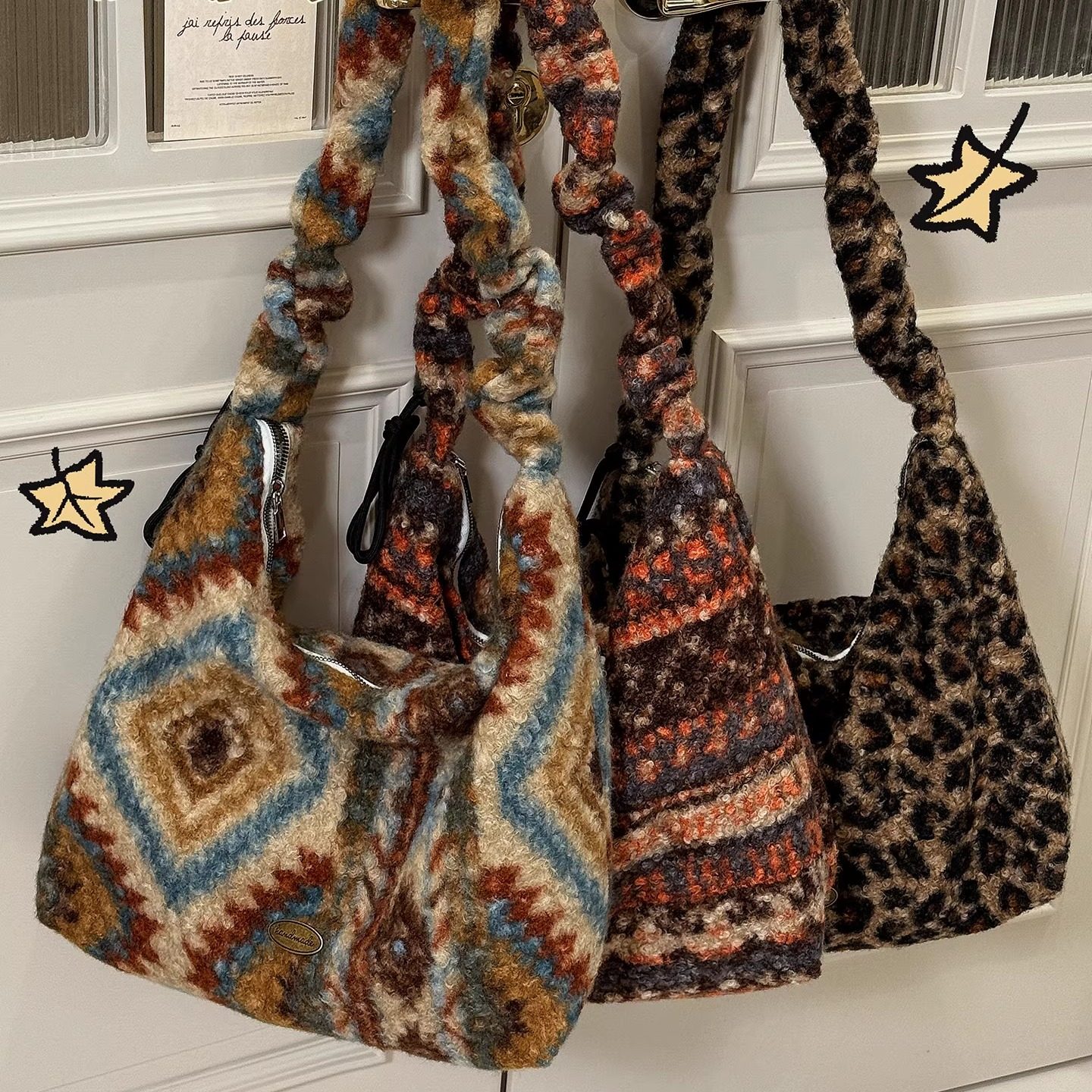 费尔岛毛绒绒包包女 ins风复古休闲羊羔毛托特包大容量单肩斜挎包,淘宝优惠券,粉丝福利购,淘宝优惠卷