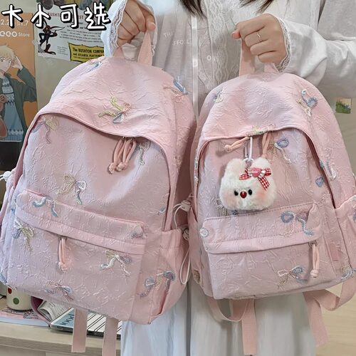 高颜值日系ins风轻便小背包 可爱少女书包女初中高中大学生双肩包 - 图3