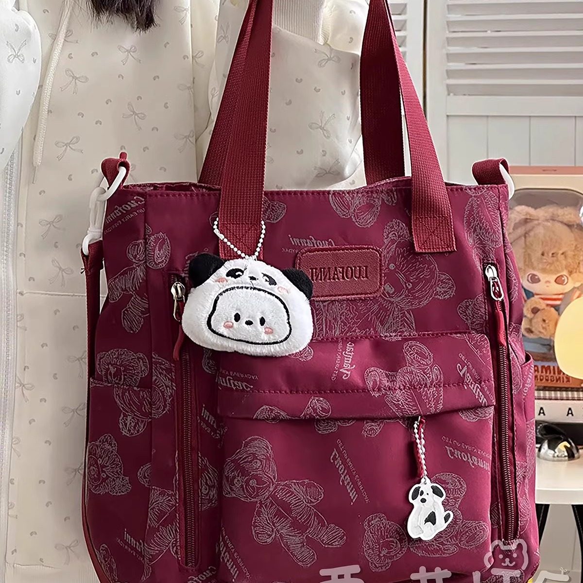 日系ins大容量单肩包女 可爱少女托特包学生上课补习手提袋斜挎包,淘宝优惠券,粉丝福利购,淘宝优惠卷