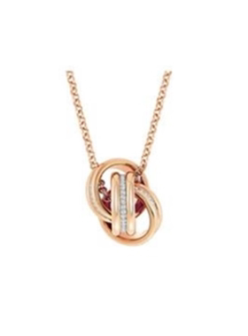 双环项链女玫瑰金转运珠时来运转