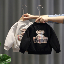 Boy Spring Clothing Baseball Suit 2022 New Tide Baby Boy Dress Korean Version Foreign Pie Chic Shirt Baby Spring Autumn Season Jacket