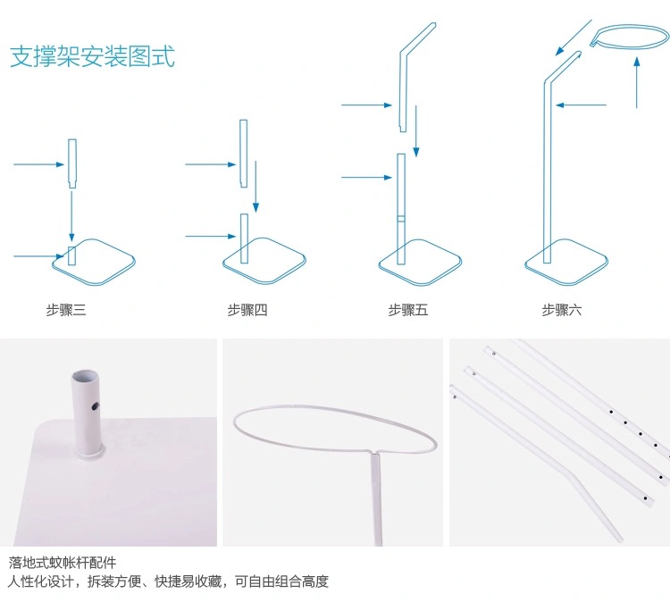 婴儿床蚊帐支架杆配件底座儿童床拼接床蚊帐圈落地式开门公主圆顶 - 图1