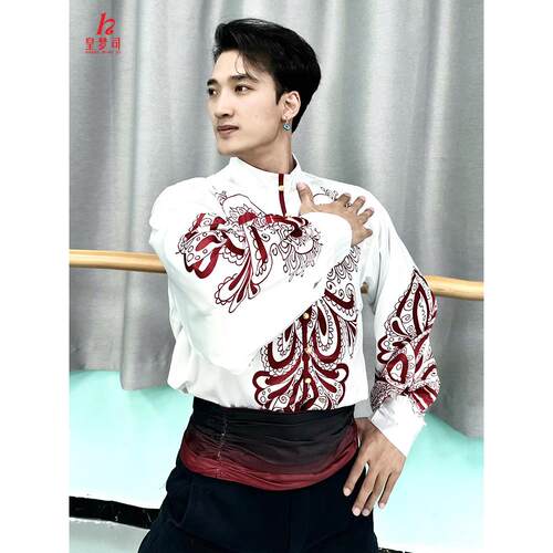 维族服装新疆舞蹈服男新款院校艺考练功服民族维吾尔族舞台表演服 - 图3