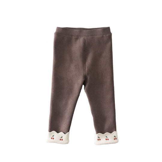 A pair of winter girls' mulberry silk velvet leggings