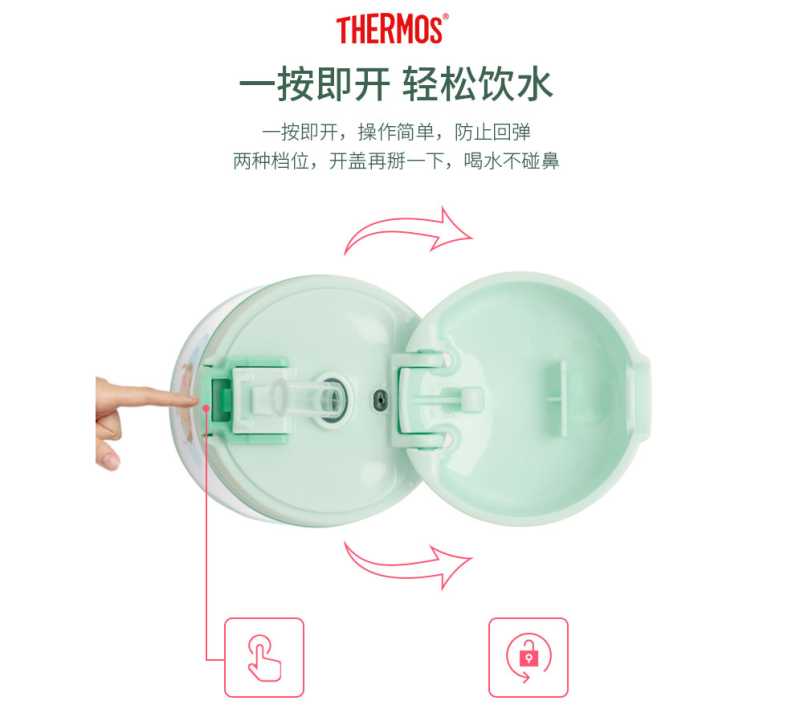 THERMOS/膳魔师儿童吸管保温杯TCKC-350吸嘴管杯盖配件305ML巧虎 - 图2