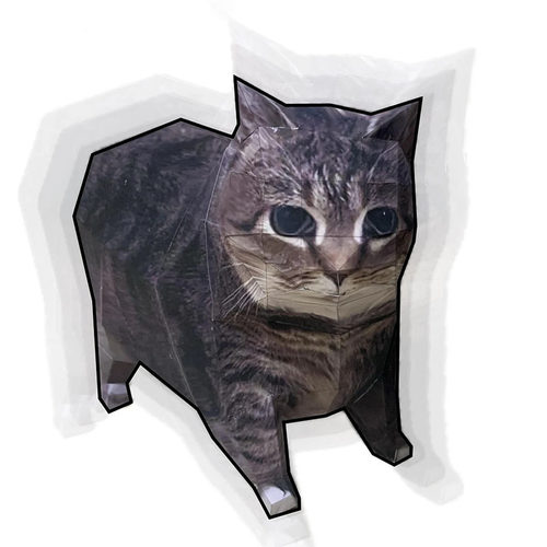 oiiao猫huh猫Maxwell猫疑惑猫旋转猫手工DIY纸模型折纸纸猫非成品 - 图1