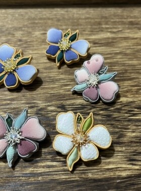 杨姑娘原创手工非遗配饰真丝盘扣旗袍胸针小山茶蝶恋花可定制改色
