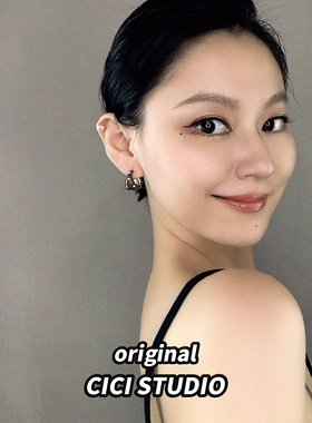 小众复古美拉德水滴耳钉S925银针
