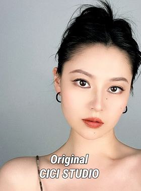 CICI STUDIO极简主义ins简约不简单黑色素圈耳圈男女无性别耳环