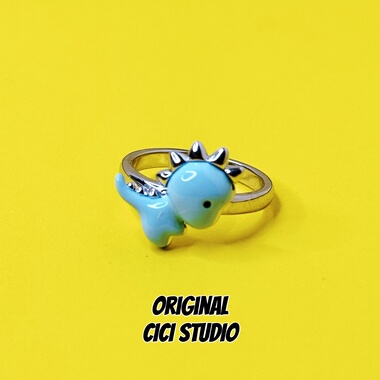 CICI STUDIO小众个性潮流艺术恐龙戒指女ins甜酷多巴胺精工指环