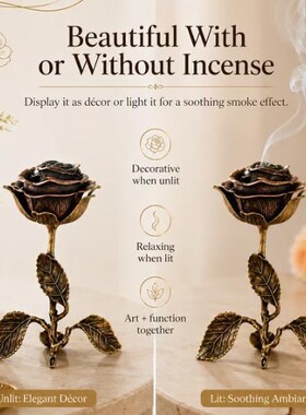 跨境新品Antique Rose-Scented Incense Burner复古玫瑰香炉