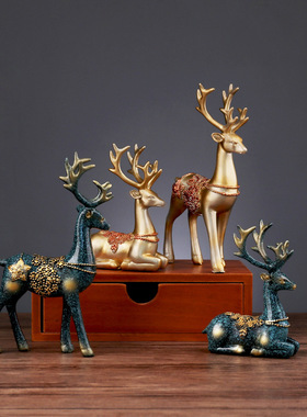 欧式风麋鹿结婚礼物树脂工艺品