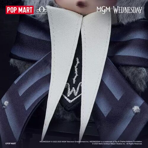 POPMART泡泡玛特 SKULLPANDA × 正品星期三毛绒吊卡奈弗莫尔学院 - 图2