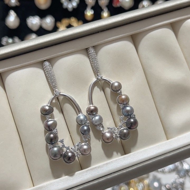 五彩斑斓天然海水大溪地五无核keshi多珠花篮耳钉S925银重工包镶,淘宝优惠券,粉丝福利购,淘宝优惠卷