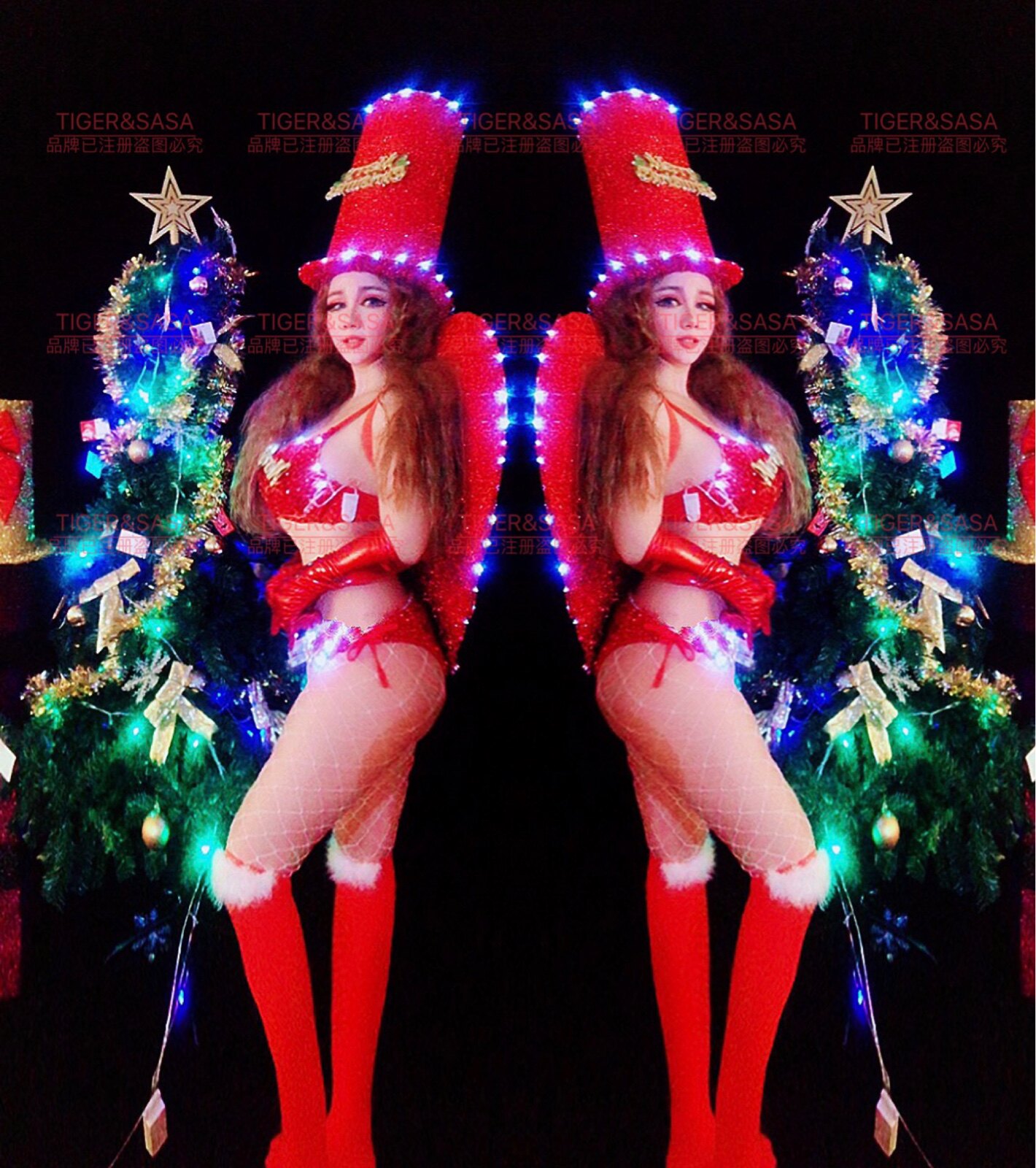 老虎莎莎夜店酒吧舞蹈队GOGO性感大气情人节生日字母背板演出服