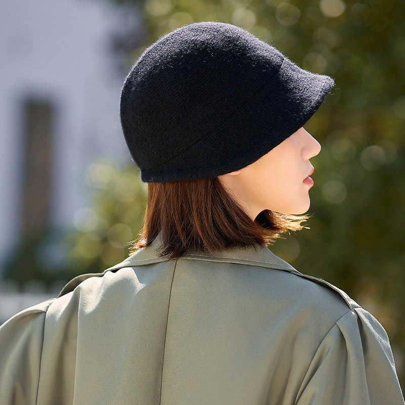 宏达 渔夫帽羊毛呢盆帽韩版秋冬保暖时尚百搭毛线针织水桶帽子女,淘宝优惠券,粉丝福利购,淘宝优惠卷