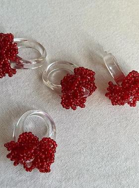 复古戒指花朵少女精致配饰可爱