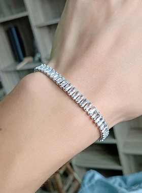 韩版单排满钻超闪锆石手链轻奢女精致礼物手镯高级感小众设计首饰