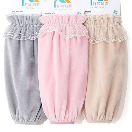 冬季新款袖套长款防污耐脏套袖学生护袖工作上班羽绒服成人手袖头 - 图3