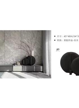 北欧日式侘寂陶器落地圆形摆件