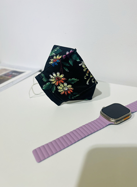 港式新中式口罩女高颜值防晒女四季棉质亲肤透气面罩可调节文创