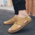 Dép nam mùa hè thủy triều Roman Roman bãi biển 2019 phiên bản mới của Hàn Quốc của giày lưới màu đỏ da mát mẻ trẻ trung - Sandal dép sandal Sandal