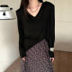 Tencel linen ເສື້ອຜ້າປ້ອງກັນແສງແດດບາງໆແບບເກົາຫຼີ ຄໍ V ແຂນຍາວ T