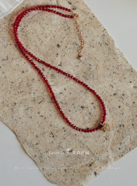 原创设计红色尖晶石项链