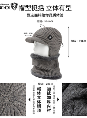 冬季护耳护脖骑车保暖针织毛线帽