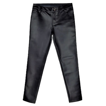 Spring and summer thin tight leather pants men's slim motor pants Korean style trendy slim stretch motorcycle leather pants ແບບດ່ຽວ