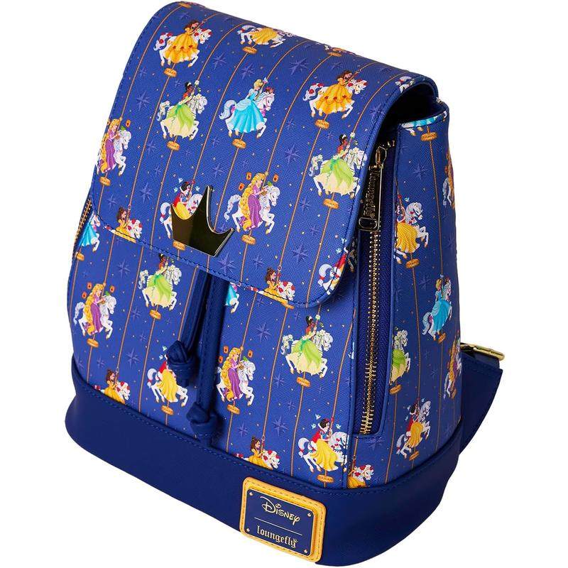 代购Loungefly女士迪士尼公主双肩包抽绳闭合拉链前袋可调节肩带,淘宝优惠券,粉丝福利购,淘宝优惠卷