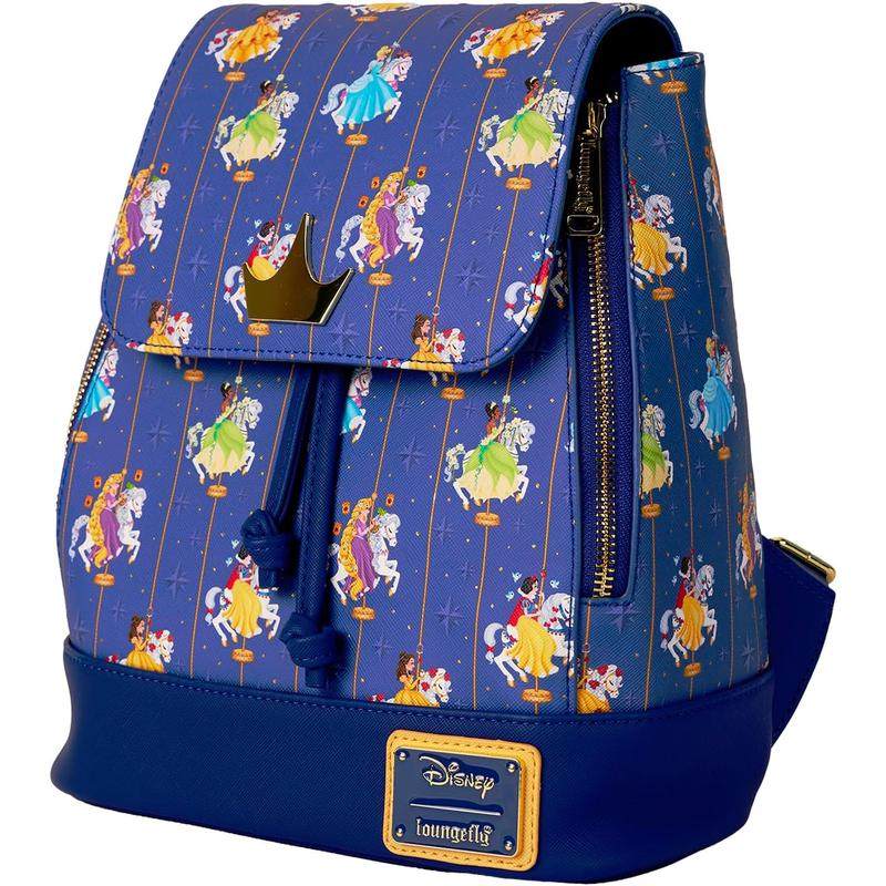 代购Loungefly女士迪士尼公主双肩包抽绳闭合拉链前袋可调节肩带,淘宝优惠券,粉丝福利购,淘宝优惠卷
