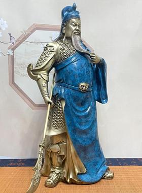 纯铜武圣关公摆件武财神爷关公神像铜像入户中式玄关公司开业礼品