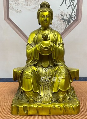 纯铜泰山老母眼光碧霞神像元君送子铜像摆件黄铜娘娘奶奶家居佛像