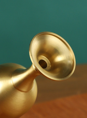 铜酒杯纯黄铜古代仿古高脚杯小酒杯上供奉财神爷杯子供佛水杯摆件