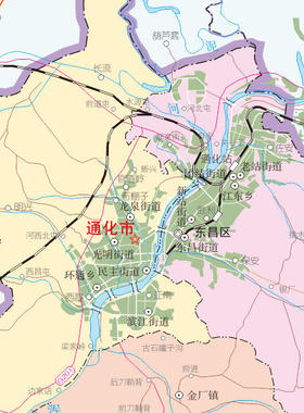 通化市东昌区地图交通行政区划图墙壁海报2026新款办公室装饰挂画