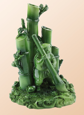 现货李居明财神文昌笔四绿摆件