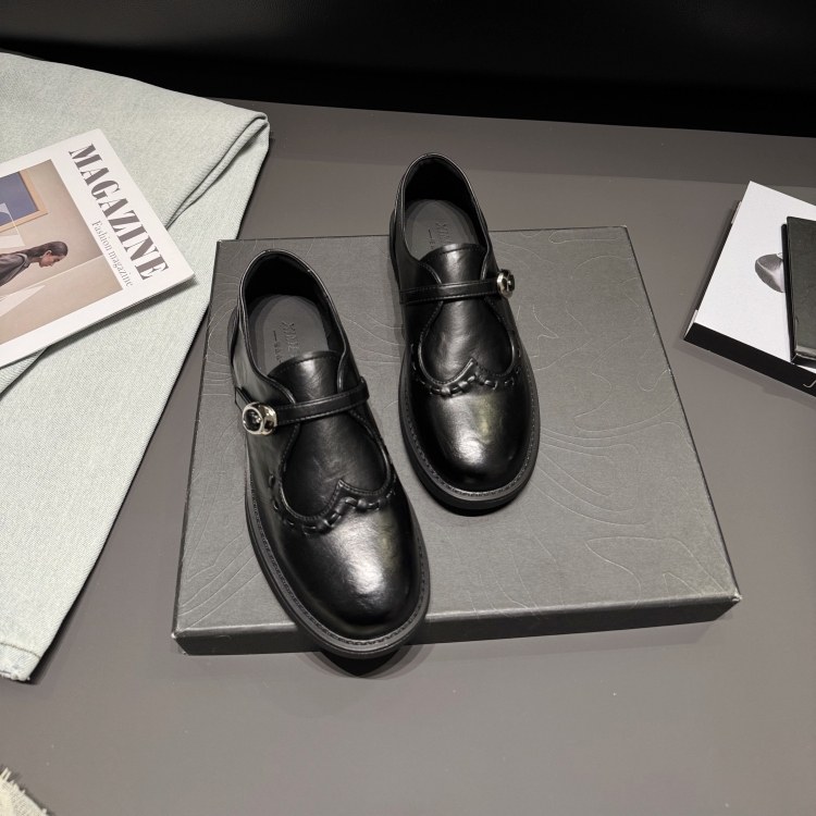 老钱风深口单鞋女26春低跟一脚蹬小皮鞋爱心设计感乐福鞋英伦女鞋,淘宝优惠券,粉丝福利购,淘宝优惠卷