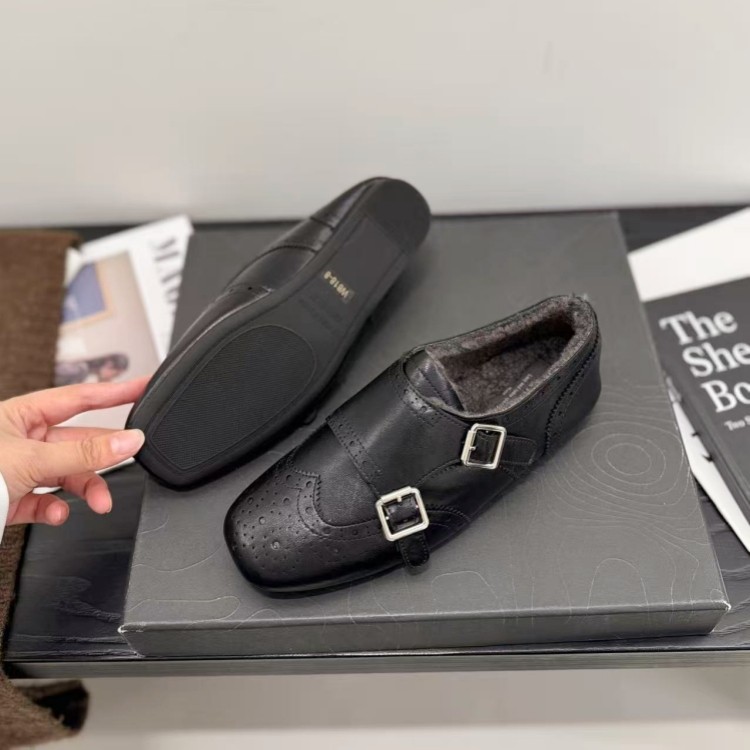 英伦加绒深口单鞋女25冬布洛克雕花乐福鞋平底保暖棉鞋青年勃肯鞋,淘宝优惠券,粉丝福利购,淘宝优惠卷