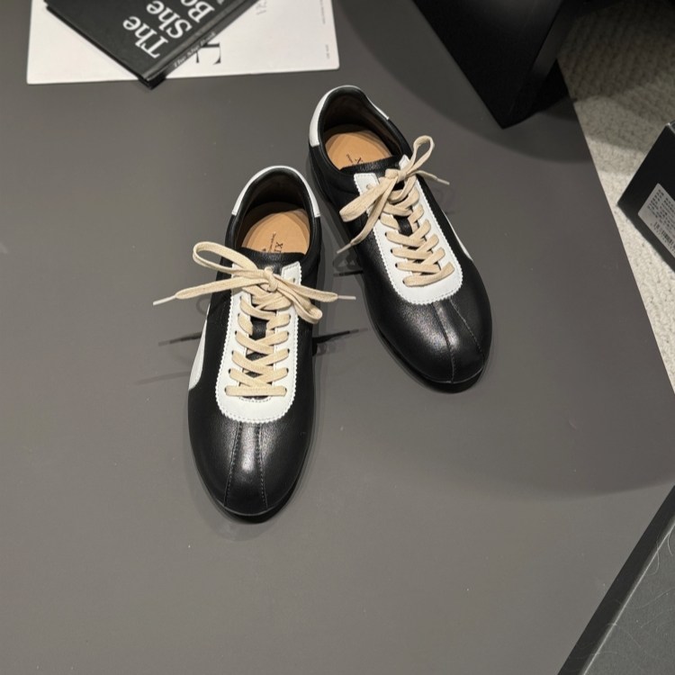 ins风拼色德训鞋女2026春真皮时尚休闲鞋低跟阿甘鞋青年豆豆女鞋,淘宝优惠券,粉丝福利购,淘宝优惠卷