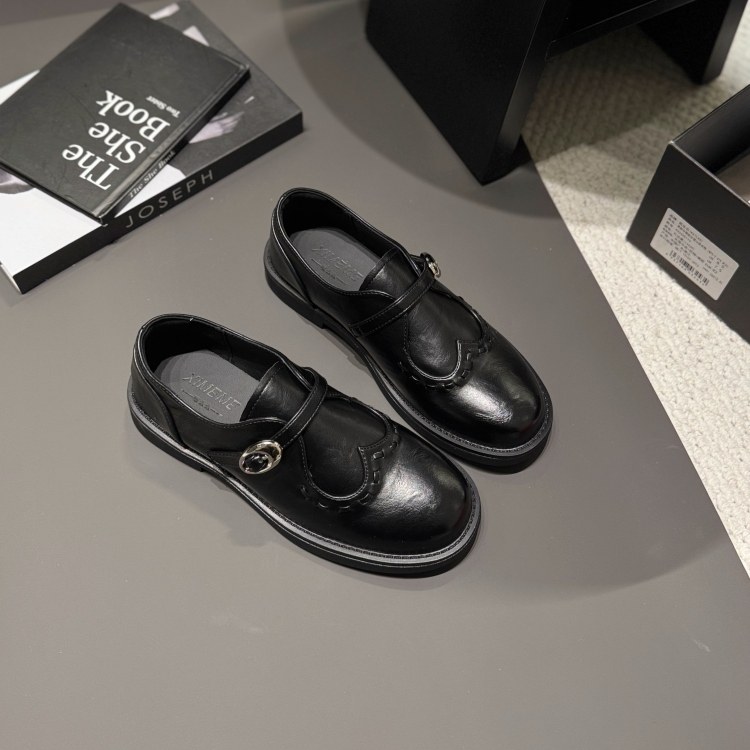 老钱风深口单鞋女26春低跟一脚蹬小皮鞋爱心设计感乐福鞋英伦女鞋,淘宝优惠券,粉丝福利购,淘宝优惠卷