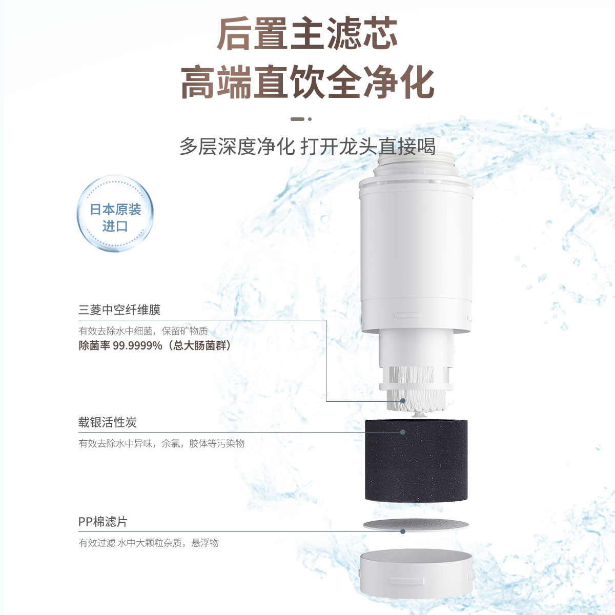 三菱净水器家庭过年必备的可菱水Q602直饮自来水厨房台上式过滤器