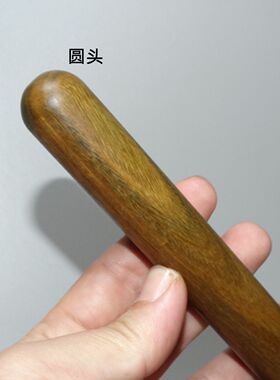 绿檀木文玩棍按摩棍掌鞭实木圆棍短棍太极棍二指柔防身棍红木掌棍